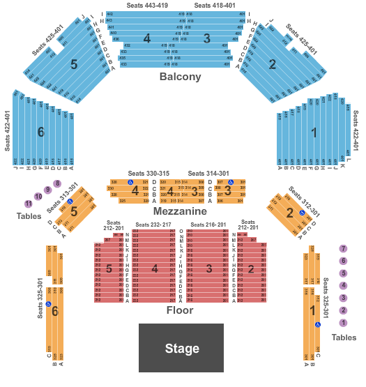 Seating chart for Moody Theater